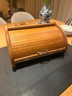 Legnoart Broodtrommel Hout/RVS Roltop - 38.5 cm, Ophalen of Verzenden, Zo goed als nieuw, Overige houtsoorten, Minder dan 50 cm