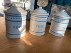 Mooi emaille voorraadbussen, koffie thee en suiker blauw wit, Antiek en Kunst, Antiek | Emaille, Ophalen of Verzenden