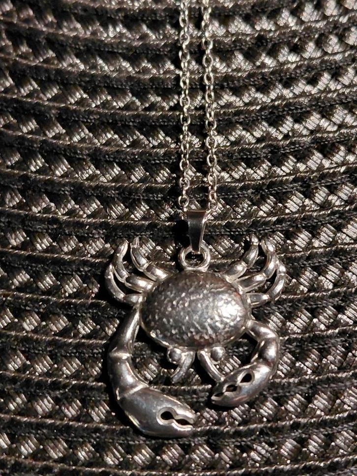 ketting met krab hanger in goud of zilver kleur, Sieraden, Tassen en Uiterlijk, Kettingen, Nieuw, Overige materialen, Goud, Met hanger