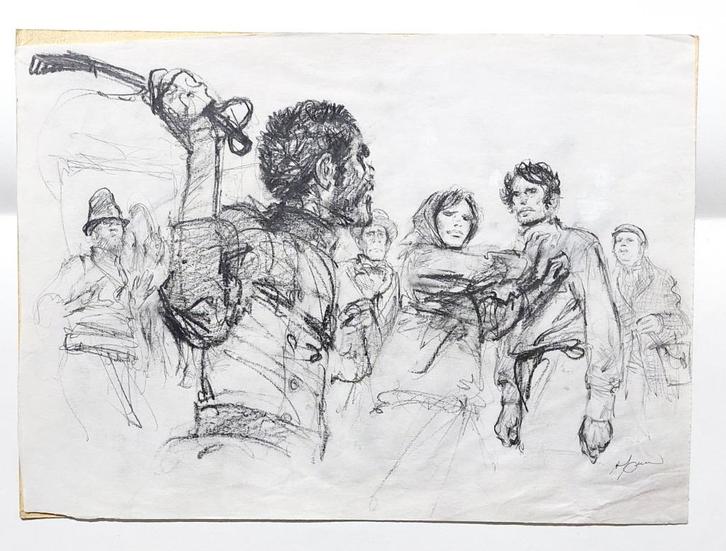 Originele tekening van Rene Follet - Ivan Zourin, Antiek en Kunst, Kunst | Tekeningen en Foto's, Ophalen of Verzenden