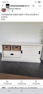 Wit TV Meubel - 110x45x50 cm, Huis en Inrichting, Ophalen, Gebruikt, 100 tot 150 cm, Landelijk