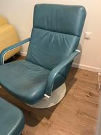 Blauwe leren artifort fauteuil, Huis en Inrichting, Fauteuils, Ophalen of Verzenden, Gebruikt, 75 tot 100 cm, 50 tot 75 cm