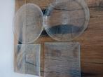 Glazen schalen   2 ronde  2 vierkante     nieuw, Nieuw, Ophalen of Verzenden, Overige stijlen, Glas