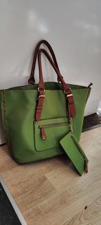 shopper, groen, nep leer, Ophalen of Verzenden, Gebruikt, Groen, 40 tot 60 cm