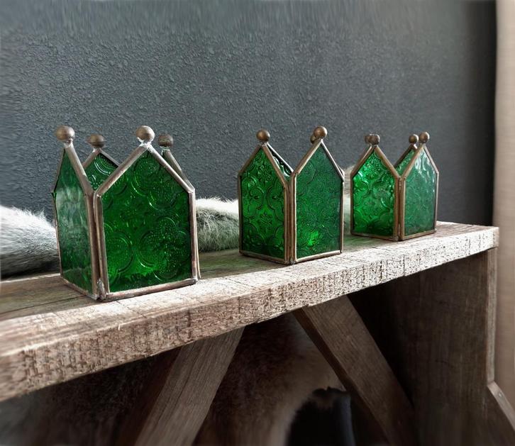 3 Waxinelichthouder Theelichthouders kerklicht uit klooster, Huis en Inrichting, Woonaccessoires | Kandelaars en Kaarsen, Zo goed als nieuw