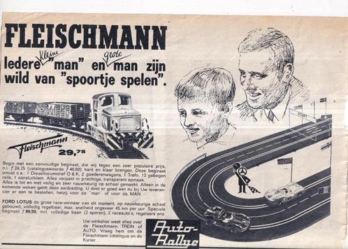 Retro reclame 1967 Fleischmann modeltrein trein racebaan, Verzamelen, Retro, Ophalen of Verzenden