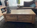 Salontafel met 4 lades, Huis en Inrichting, Tafels | Salontafels, Ophalen, 100 tot 150 cm, Teakhout, 50 tot 100 cm