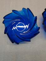 2x Fruitschaal arcoroc blauw 17 cm, Schaal, Rond, Ophalen of Verzenden, Glas