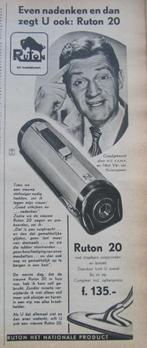 knipsel  RUTON stofzuiger 1953, Verzamelen, Ophalen of Verzenden, 1940 tot 1960, Nederland, Knipsel(s)