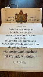 Affiche 1972 koningshuis staatscourant, Ophalen of Verzenden, Zo goed als nieuw, A1 t/m A3