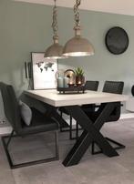 Eettafel + eetbank en 2 stoelen (evt los te koop), Ophalen, Overige materialen, 50 tot 100 cm, Zo goed als nieuw