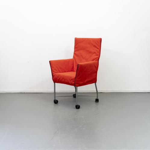 4x Montis Chaplin Stoel Oranje Stof - Grijs/Wiel, Huis en Inrichting, Stoelen, Zo goed als nieuw, Metaal, Stof, Overige kleuren