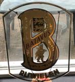 Batavus deurhanger jaren 60 van glas, Verzamelen, Ophalen, Gebruikt, Reclamebord