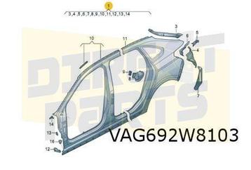 Volkswagen Taigo (2/22-) zijwand compleet Links Origineel! 2 beschikbaar voor biedingen