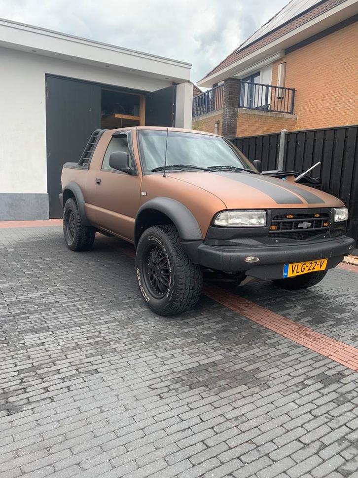 Unieke Chevrolet blazer pickup!, Auto's, Bestelauto's, Particulier, Chevrolet, Benzine, Origineel Nederlands, Bruin, Ophalen