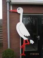 Geboortebord grote houten ooievaar te huur, Kinderen en Baby's, Kraamcadeaus en Geboorteborden, Ophalen, Zo goed als nieuw