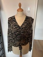 Alix blouse XS panter/tijger print zwart beige wit chiffon, Kleding | Dames, Blouses en Tunieken, Maat 34 (XS) of kleiner, Ophalen of Verzenden