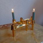 Stoff Nagel BMF modulaire kandelaars, goudkleur, 2 stuks, Gebruikt, Brons of Koper, Ophalen of Verzenden, Kandelaar