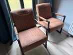 2x Fauteuils microvezel cognac, Huis en Inrichting, Fauteuils, Ophalen, Zo goed als nieuw, 75 tot 100 cm