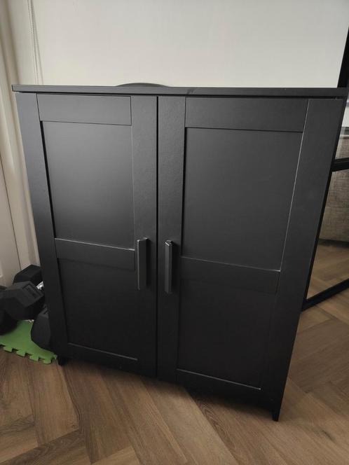 Houten zwarte kast, Huis en Inrichting, Kasten | Computermeubels, Zo goed als nieuw, 70 tot 120 cm, 70 tot 120 cm, 40 tot 80 cm
