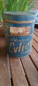 Groot oud antiek blik Evlier Anvero Antwerpen., Overige merken, Gebruikt, Overige, Ophalen of Verzenden