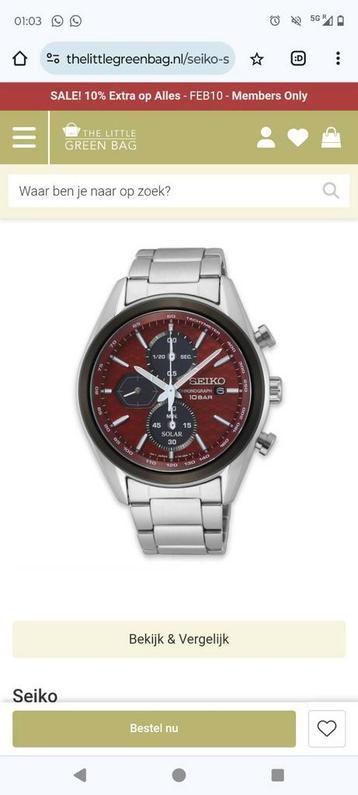 Seiko SSC771P1 solar chronograph watch beschikbaar voor biedingen