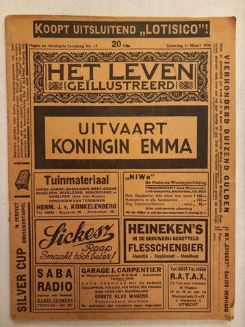 Het leven geïllustreerd tijdschrift uitvaart koningin emma  beschikbaar voor biedingen