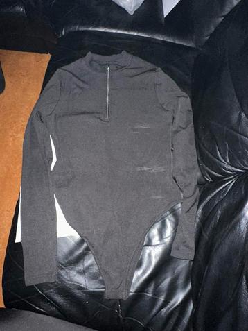 Zip V-hals Bodysuit, Lange Mouw Slim Bodysuit, Dameskleding beschikbaar voor biedingen