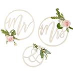 Trouwdecoratie roze, hout, groen en glas, Ophalen of Verzenden, Zo goed als nieuw, Versiering, Geboorte of Huwelijk