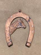 Vintage hoefijzer met paard, deurversiering (071025), Antiek en Kunst, Antiek | Koper en Brons, Ophalen of Verzenden, Koper