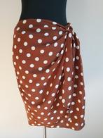 Rok18 - Bruin-witte polkadot Cortefiel rok maat L (1), Kleding | Dames, Rokken, Maat 38/40 (M), Ophalen of Verzenden, Onder de knie