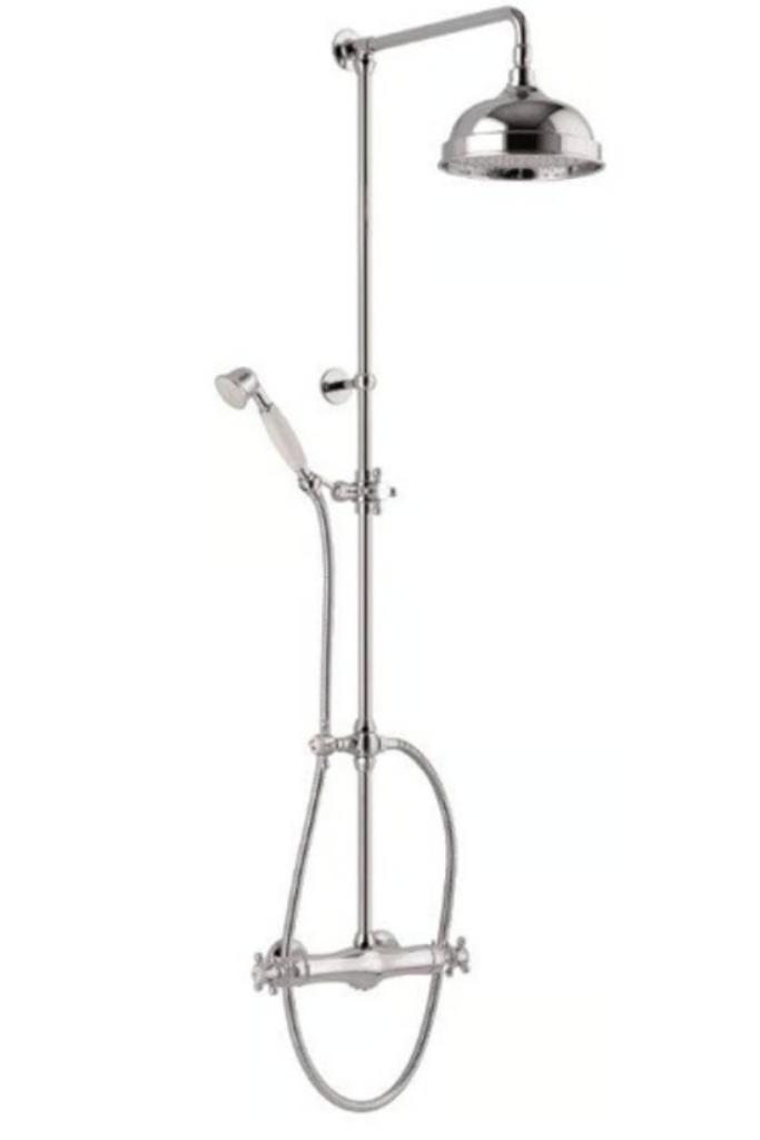 Van Heck Vintage Showerset - Showroommodel, Doe-het-zelf en Verbouw, Sanitair, Zo goed als nieuw, Douche, Chroom, Ophalen
