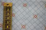 Coupon 100% katoen stof - blauw geruit / rood detail #4024, Blauw, Nieuw, Ophalen of Verzenden, 30 tot 120 cm
