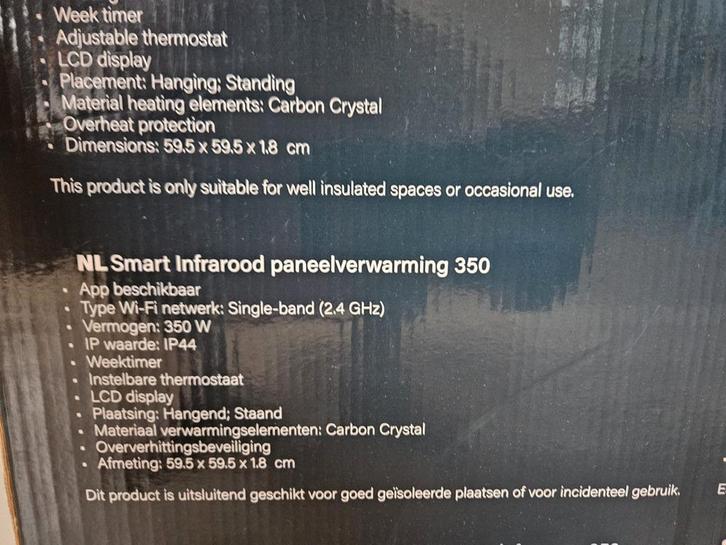Zo Goed Als Nieuwe Smart Infrarood Paneelverwarming 350, Huis en Inrichting, Kachels, Ophalen of Verzenden