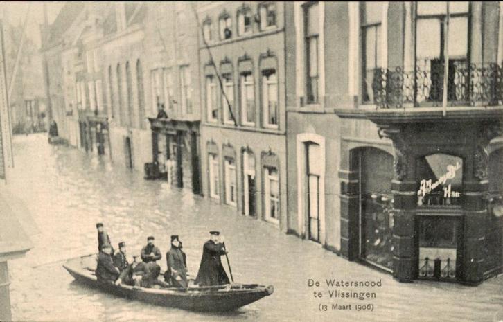 Watersnood- 1906, Verzamelen, Ansichtkaarten | Nederland, Gelopen, Zeeland, Voor 1920, Ophalen of Verzenden