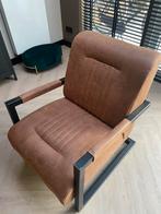 Lederen fauteuil cognac, Ophalen, Zo goed als nieuw, 75 tot 100 cm