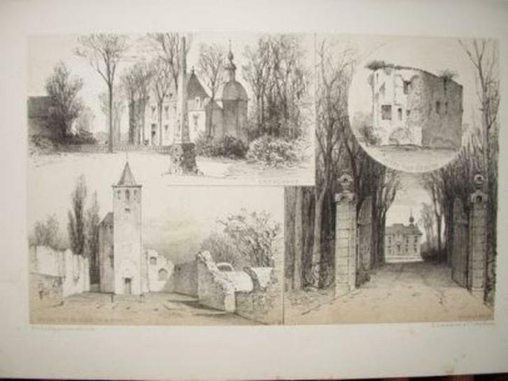 013 / Warmond / Dever/ Endegeest / Poelgeest Litho 1876, Antiek en Kunst, Kunst | Litho's en Zeefdrukken, Ophalen of Verzenden