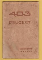 Maintenance Manual Peugeot 403, Ophalen of Verzenden