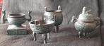 set van 4 Griekse bronzen miniatuur potten, Ophalen of Verzenden