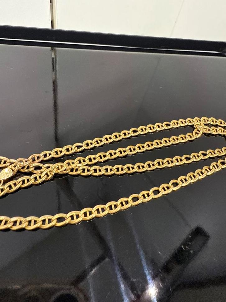 Prachtige 14 karaats gouden anker ketting, Sieraden, Tassen en Uiterlijk, Kettingen, Goud, Ophalen of Verzenden