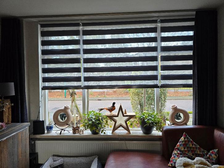 Rolgordijnen Facetlight duo (kleur beetje grijs/blauw), Huis en Inrichting, Stoffering | Gordijnen en Lamellen, Gebruikt, 150 tot 200 cm