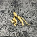 14k gouden panter kettinghanger massief hanger, Ophalen of Verzenden, Zo goed als nieuw, Goud, Kruis of Symbool