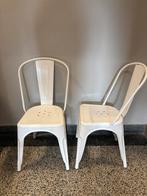 Industriele witte metalen stoelen.Twee stuks., Huis en Inrichting, Stoelen, Ophalen, Zo goed als nieuw, Wit, Twee