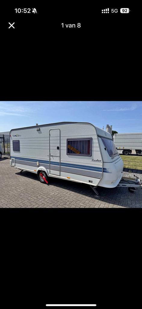 Hobby 495 1997 thule luifel en voortent, Caravans en Kamperen, Caravans, Particulier, tot en met 4, 1000 - 1250 kg, Rondzit, Hobby