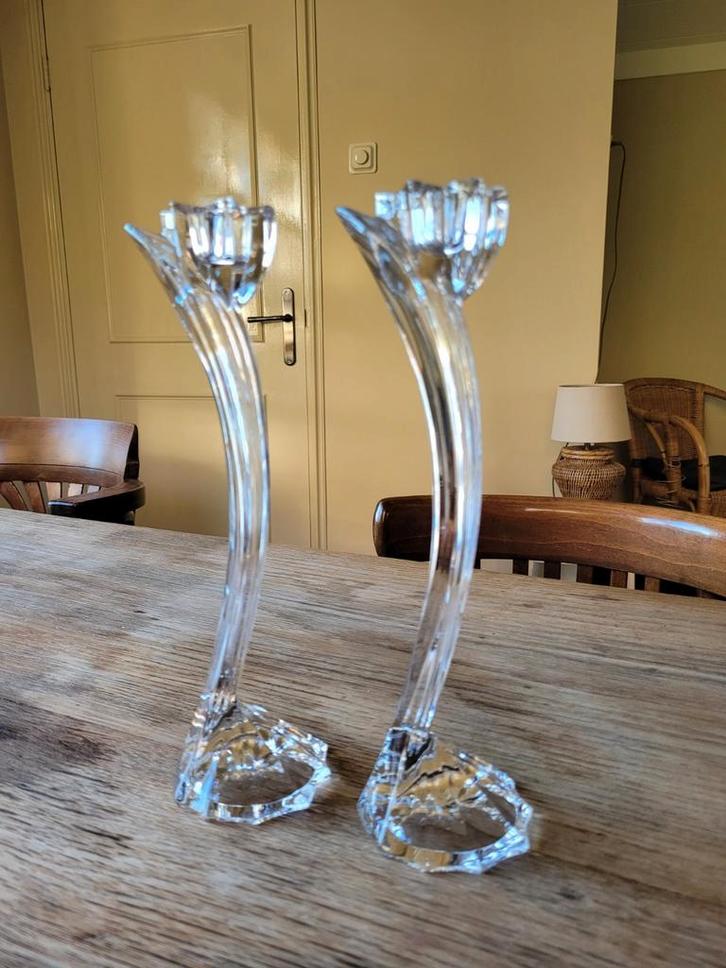 Set hoge kristallen kandelaars, kerst, als nieuw, Huis en Inrichting, Woonaccessoires | Kandelaars en Kaarsen, Zo goed als nieuw