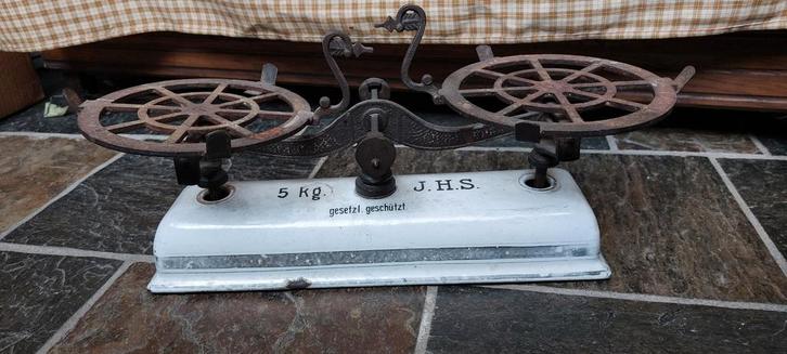 Antieke Weegschaal J.H.S. 5kg, Antiek en Kunst, Antiek | Gereedschap en Instrumenten, Ophalen of Verzenden