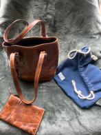 Leren tas met portemonnee, Ophalen of Verzenden, Zo goed als nieuw, Bruin, Schoudertasje