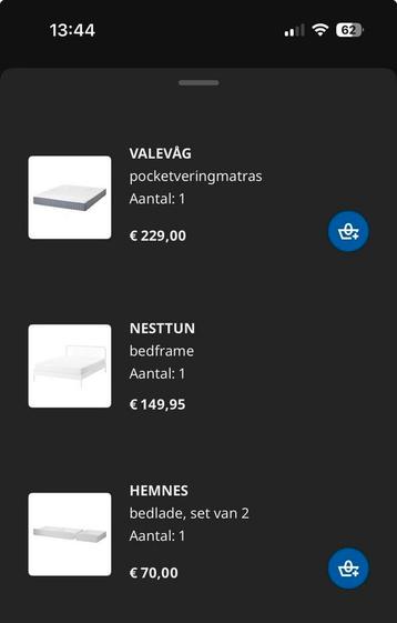 IKEA NESTTUN bedframe + gratis lades + VALEVÅG matras - afbeelding 6