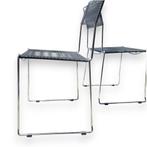 Paar Jodi Spaghetti Stapelbare Stoelen, Sintesi, Italië, 80s, Gebruikt, Twee, Zwart, Italiaans Design, Sintesi, 1980s