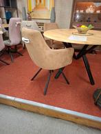 Nieuwe Armleuning stoelen, stof Camel, metalen poot 4-6-8-10, Huis en Inrichting, Stoelen, Ophalen, Bruin, Nieuw, Metaal